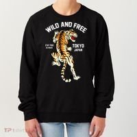 Wild And Free Enjoy Cool Brave Tokyo Japan Wild Tiger Graphic Gift Women's Sweatshirt thumb 0