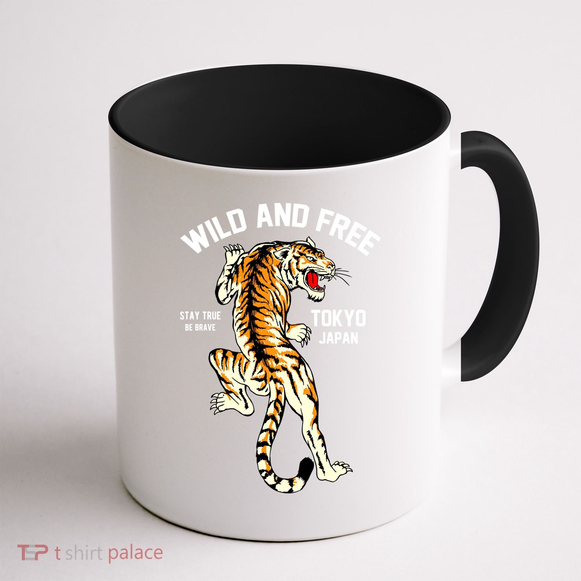 Wild And Free Enjoy Cool Brave Tokyo Japan Wild Tiger Graphic Gift Coffee Mug