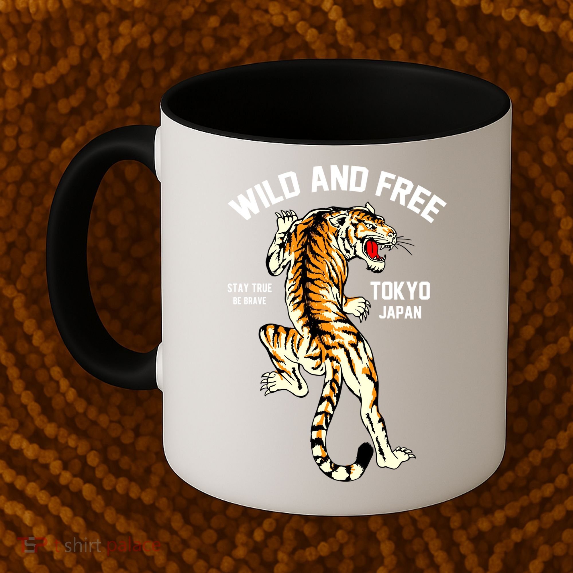Wild And Free Enjoy Cool Brave Tokyo Japan Wild Tiger Graphic Gift Coffee Mug