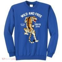 Wild And Free Enjoy Cool Brave Tokyo Japan Wild Tiger Graphic Gift Sweatshirt thumb 0