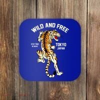 Wild And Free Enjoy Cool Brave Tokyo Japan Wild Tiger Graphic Gift Coaster thumb 0