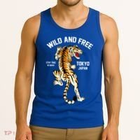 Wild And Free Enjoy Cool Brave Tokyo Japan Wild Tiger Graphic Gift Tank Top thumb 3