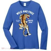 Wild And Free Enjoy Cool Brave Tokyo Japan Wild Tiger Graphic Gift Women's Long Sleeve Shirt thumb 0
