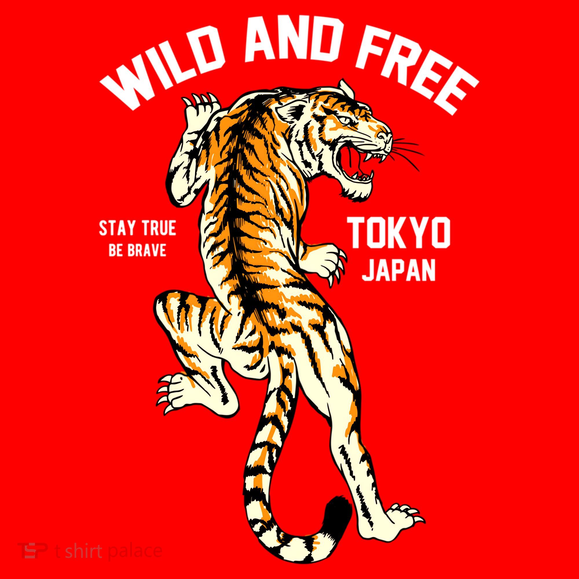 Wild And Free Enjoy Cool Brave Tokyo Japan Wild Tiger Graphic Gift Santa Hat