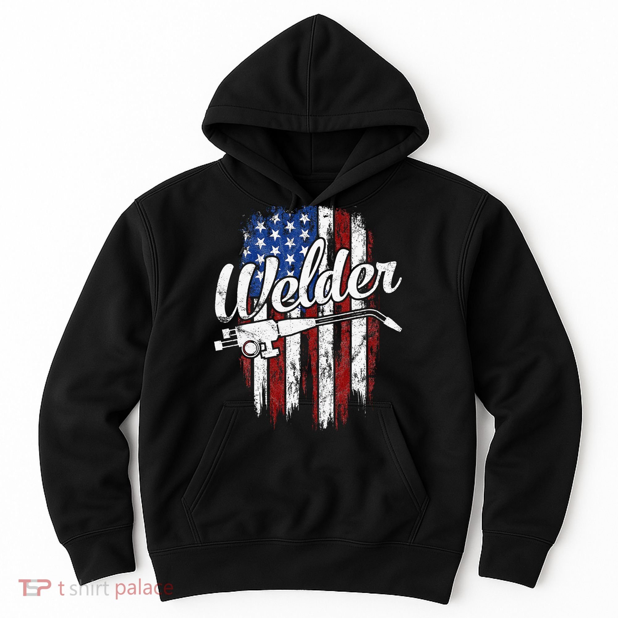 Welder American Flag Welding Gift Usa Patriotic Hoodie