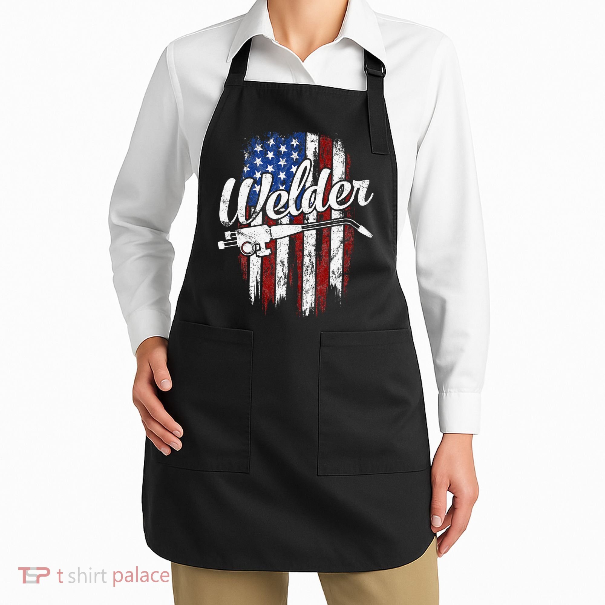 Welder American Flag Welding Gift Usa Patriotic Apron