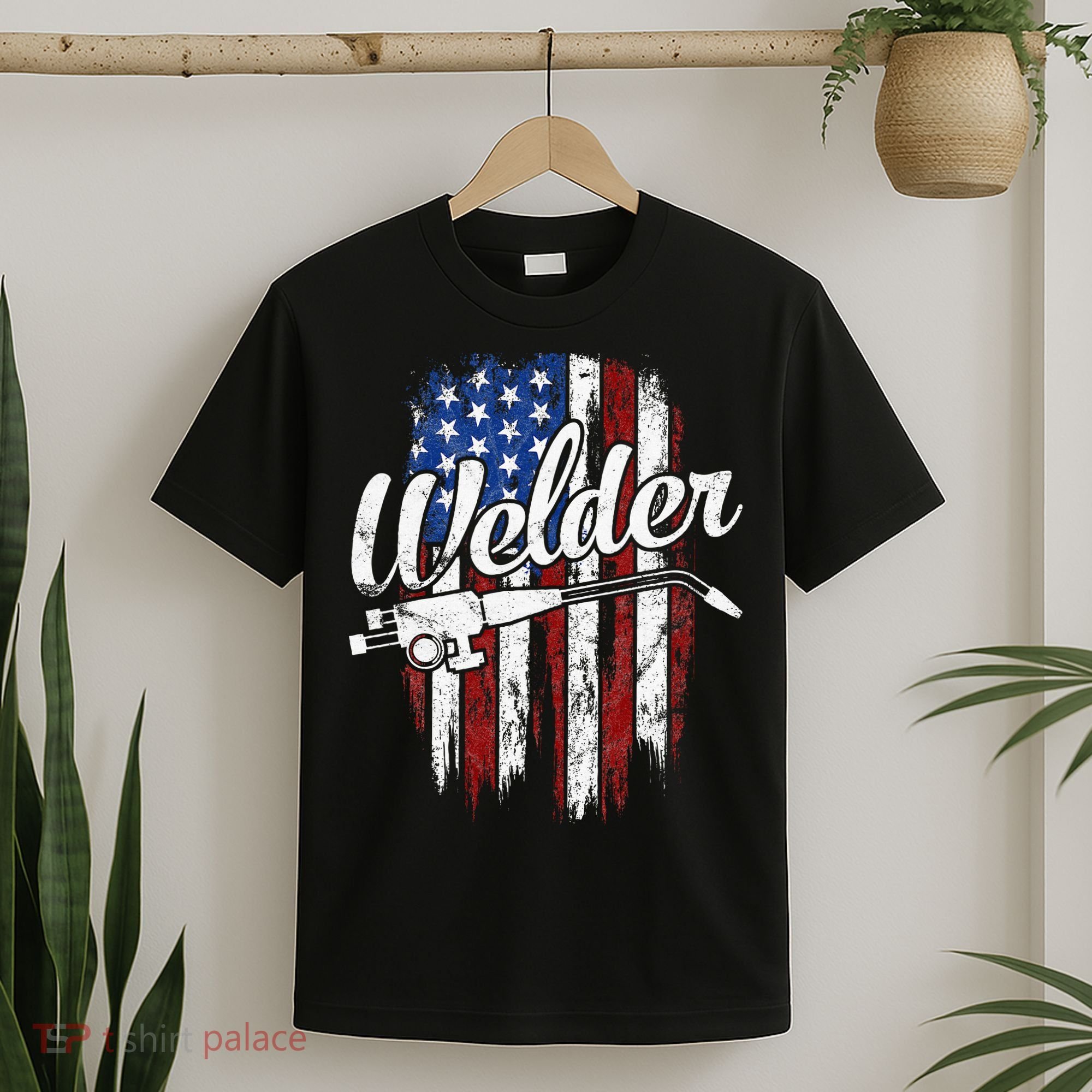 Welder American Flag Welding Gift Usa Patriotic T-Shirt