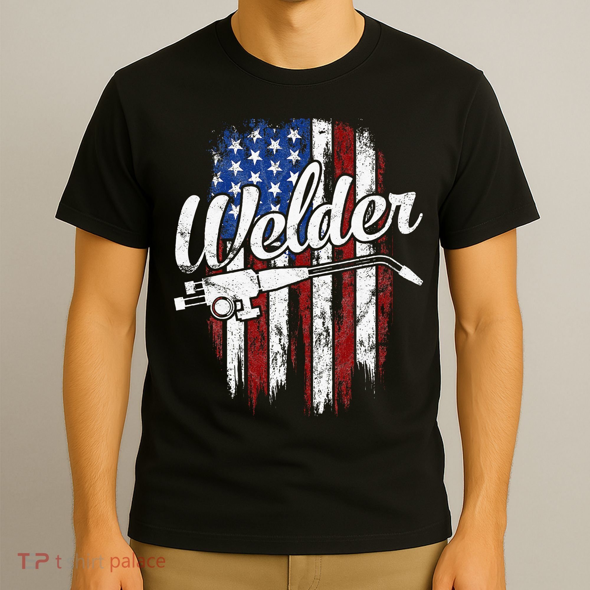 Welder American Flag Welding Gift Usa Patriotic T-Shirt