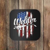 Welder American Flag Welding Gift Usa Patriotic Coaster thumb 0