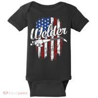 Welder American Flag Welding Gift Usa Patriotic Baby Bodysuit thumb 0