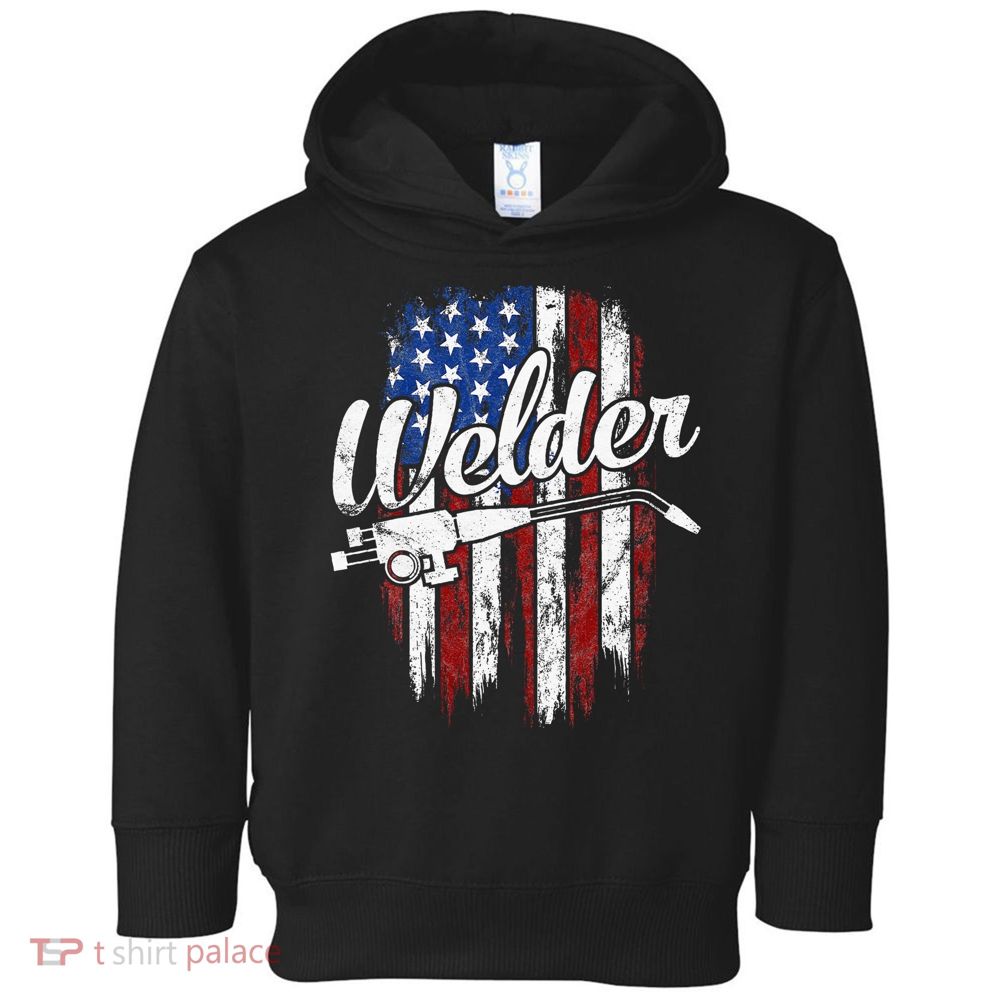 Welder American Flag Welding Gift Usa Patriotic Toddler Hoodie