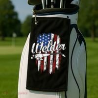 Welder American Flag Welding Gift Usa Patriotic Golf Towel thumb 2