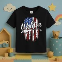 Welder American Flag Welding Gift Usa Patriotic Toddler T-Shirt thumb 3