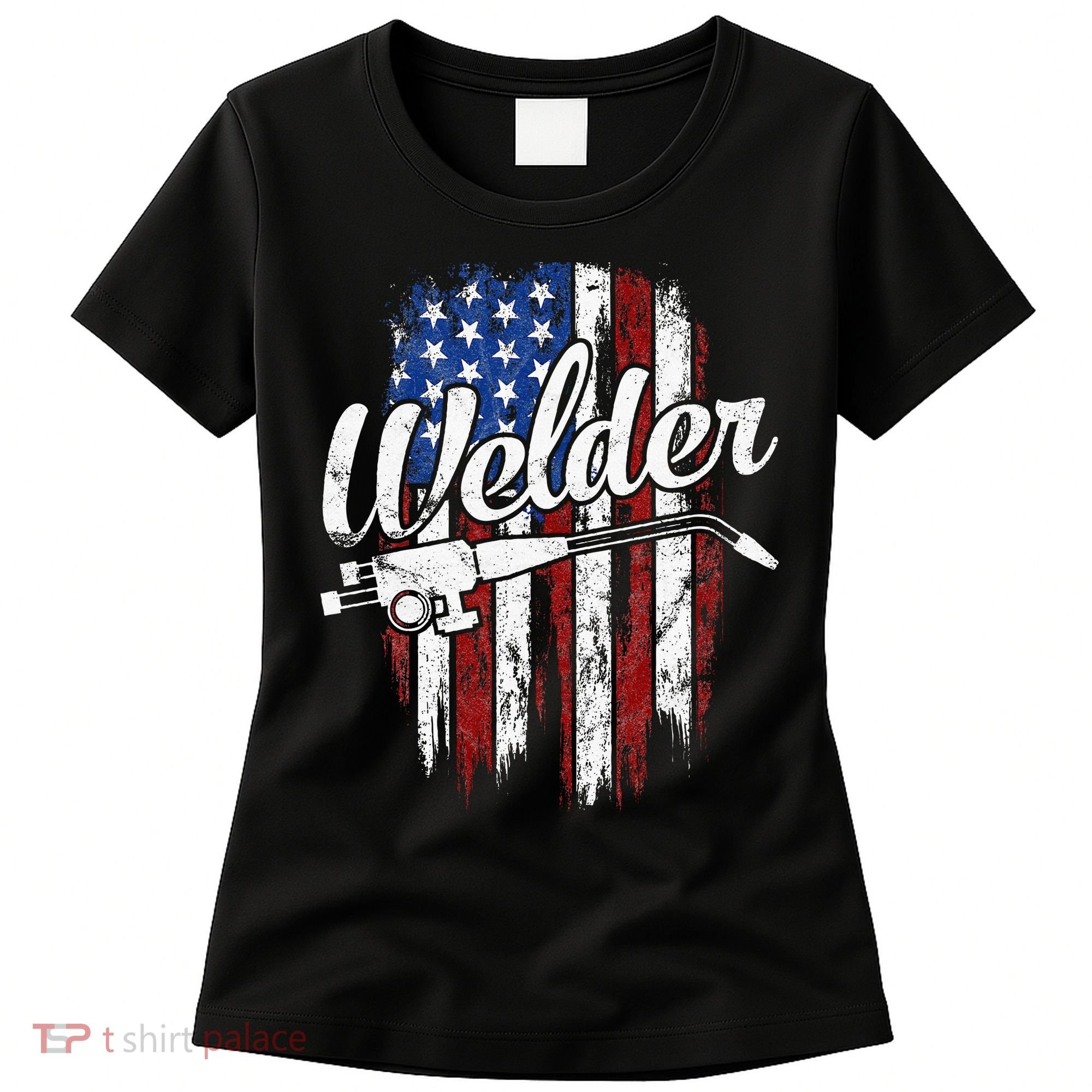 Welder American Flag Welding Gift Usa Patriotic Women's T-Shirt