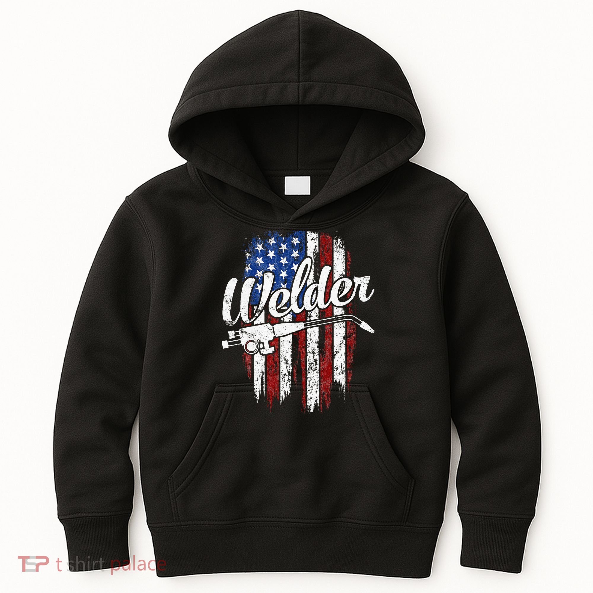 Welder American Flag Welding Gift Usa Patriotic Kids Hoodie