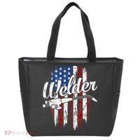 Welder American Flag Welding Gift Usa Patriotic Tote Bag thumb 0