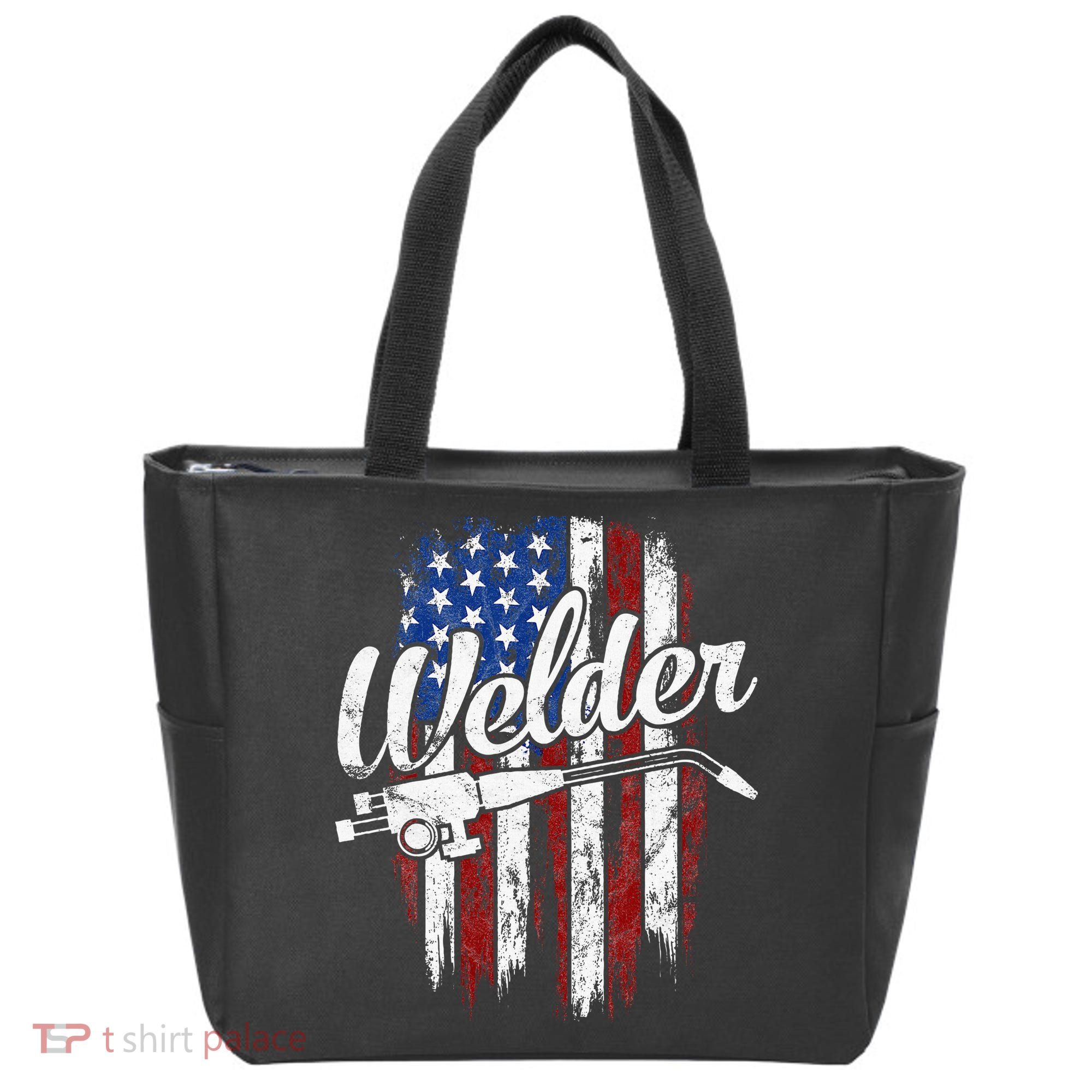 Welder American Flag Welding Gift Usa Patriotic Tote Bag