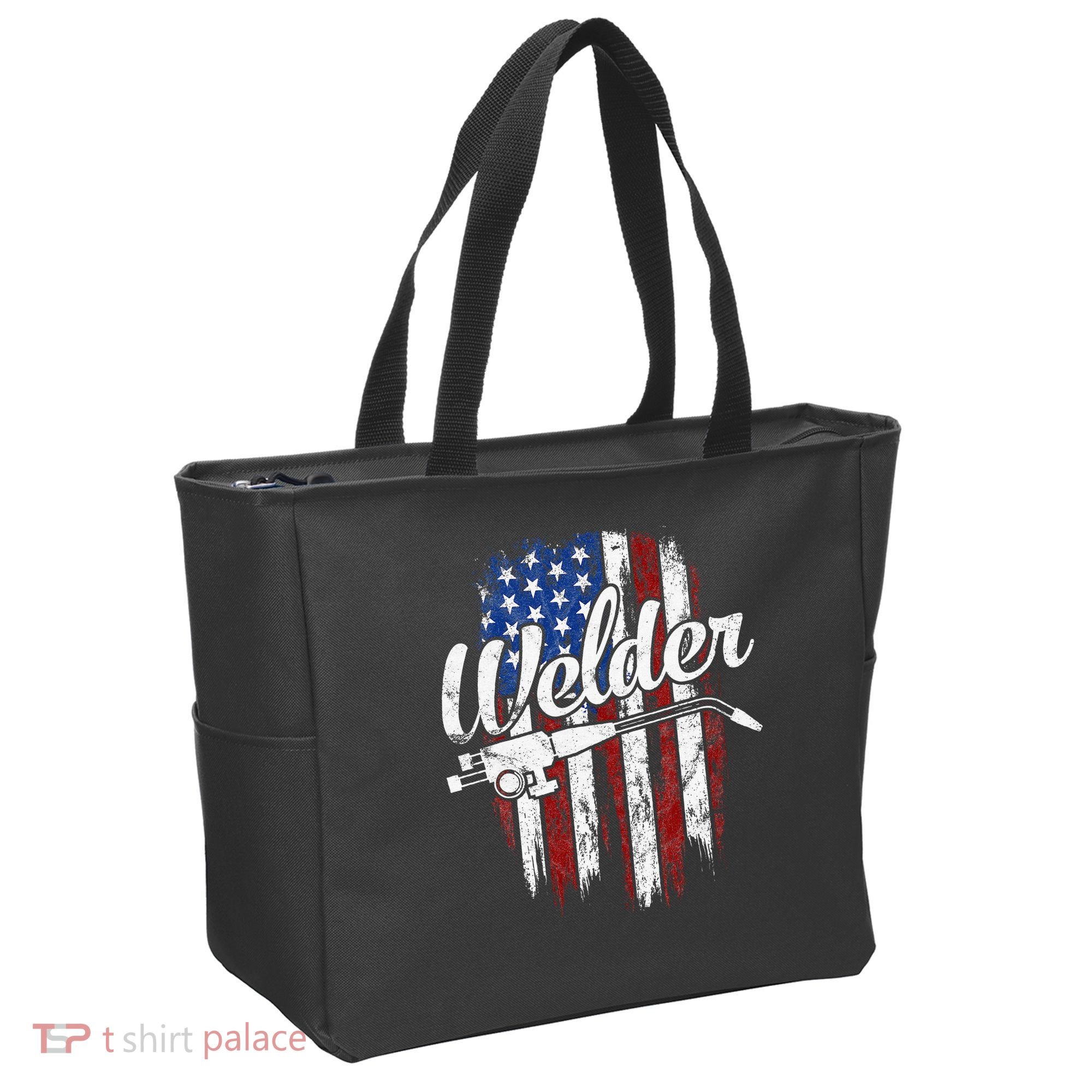 Welder American Flag Welding Gift Usa Patriotic Tote Bag