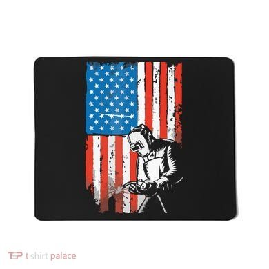 Welding American Flag Welder Fathers Day Design On Back Mousepad