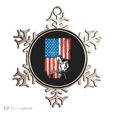 Welding American Flag Welder Fathers Day Design On Back Ornament