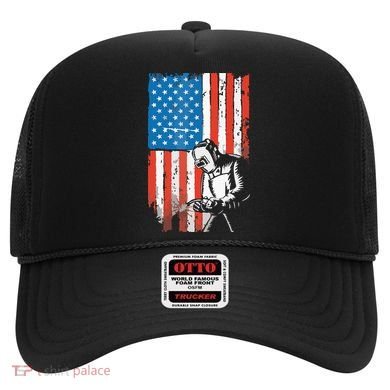 Welding American Flag Welder Fathers Day Design On Back Hat
