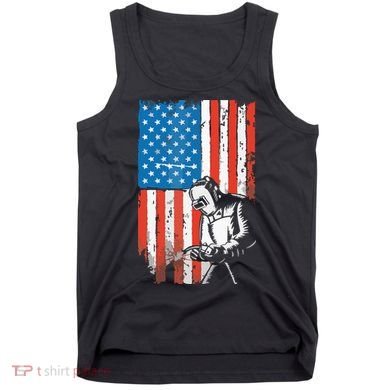 Welding American Flag Welder Fathers Day Design On Back Tank Top