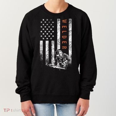 Welder American Flag Design Welding Women's Sweatshirt