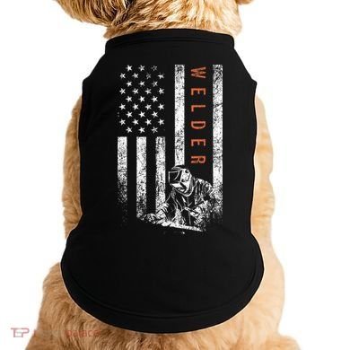 Welder American Flag Design Welding Doggie Tank