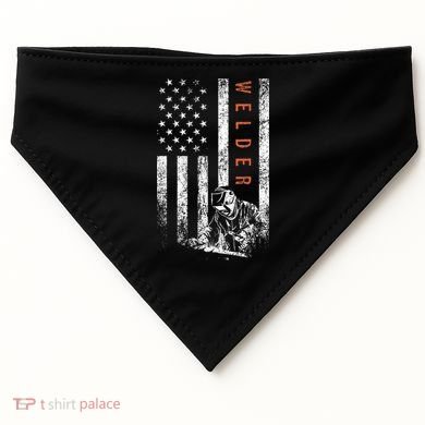 Welder American Flag Design Welding USA-Made Doggie Bandana