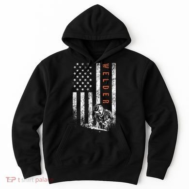 Welder American Flag Design Welding Hoodie