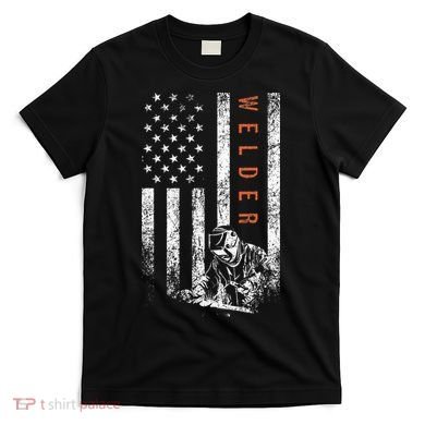 Welder American Flag Design Welding T-Shirt