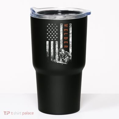 Welder American Flag Design Welding Tumbler