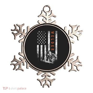 Welder American Flag Design Welding Ornament