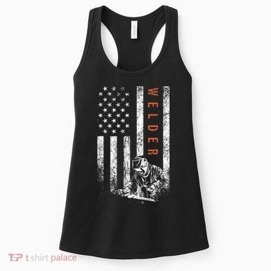 Welder American Flag Design Welding Women's Tank Top