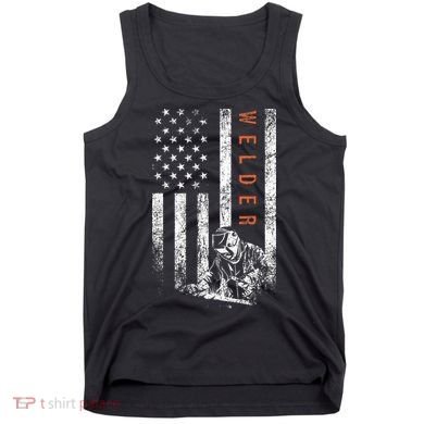 Welder American Flag Design Welding Tank Top