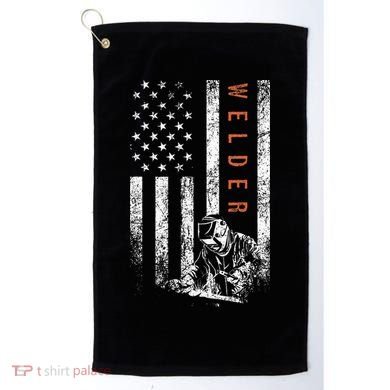 Welder American Flag Design Welding Golf Towel