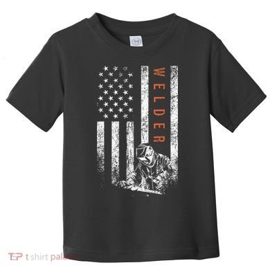 Welder American Flag Design Welding Toddler T-Shirt