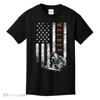 Welder American Flag Design Welding Kids T-Shirt