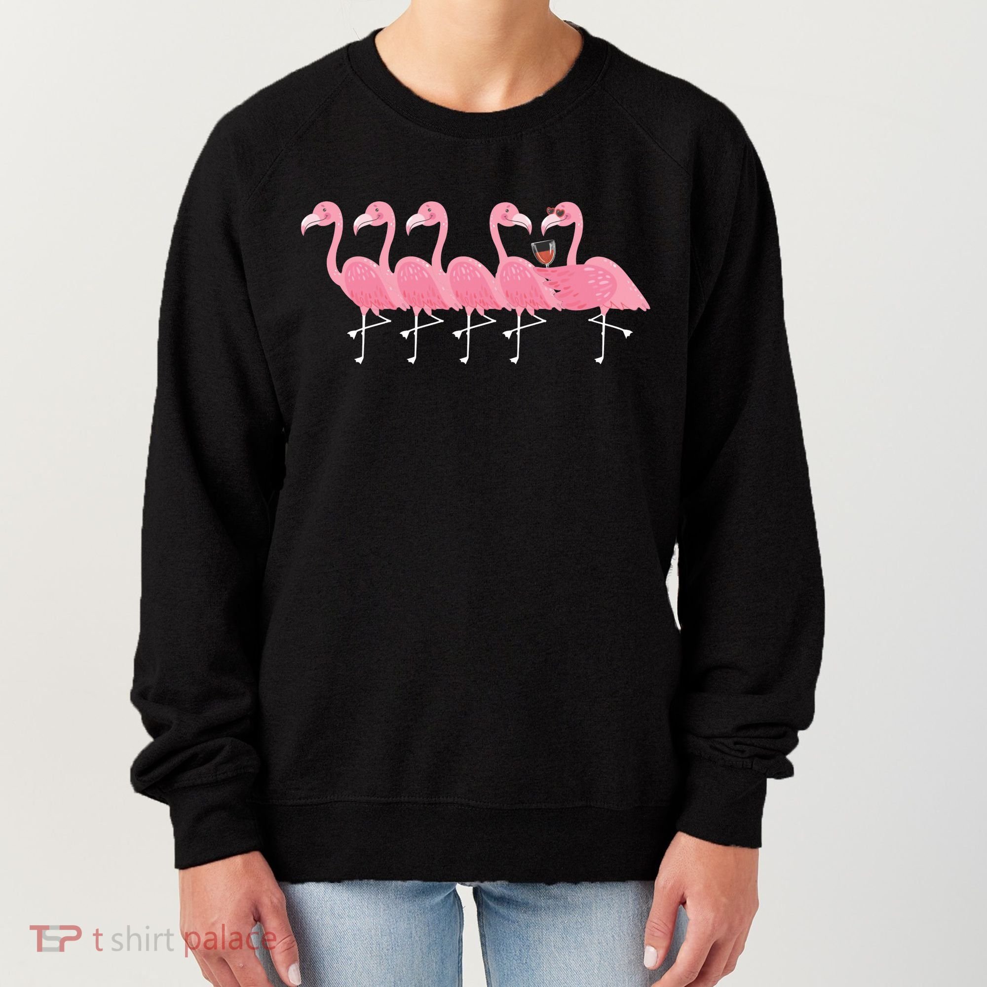 Wine And Flamingo Women's Sweatshirt