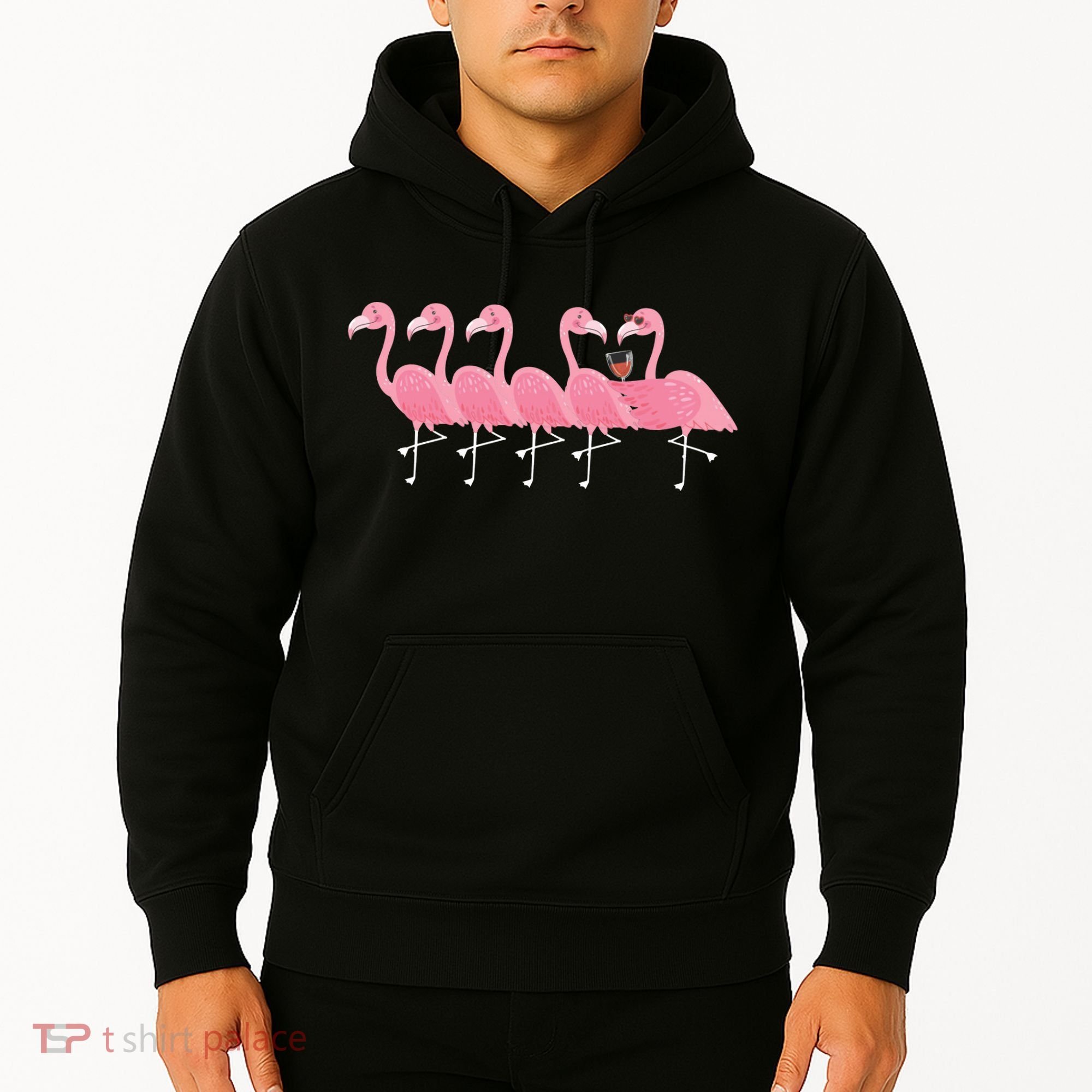 Wine And Flamingo Hoodie
