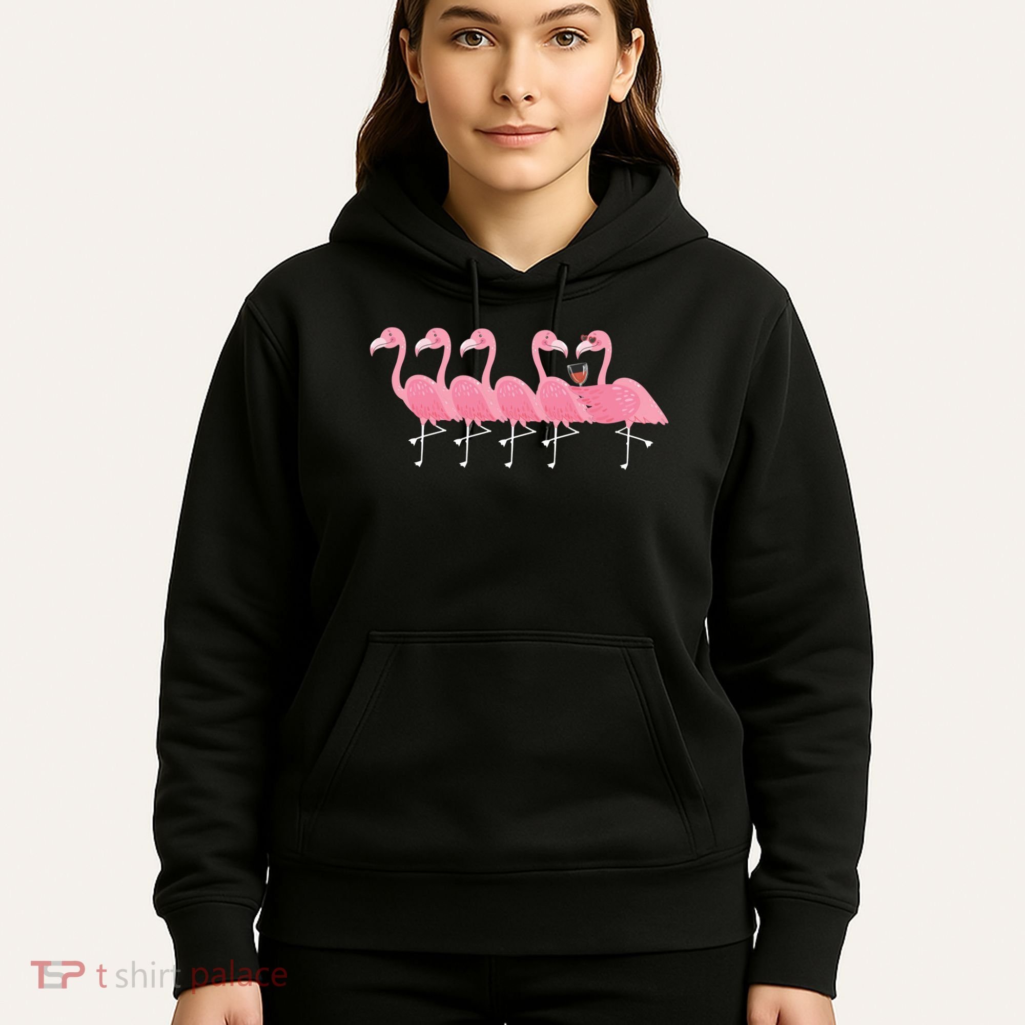 Wine And Flamingo Hoodie