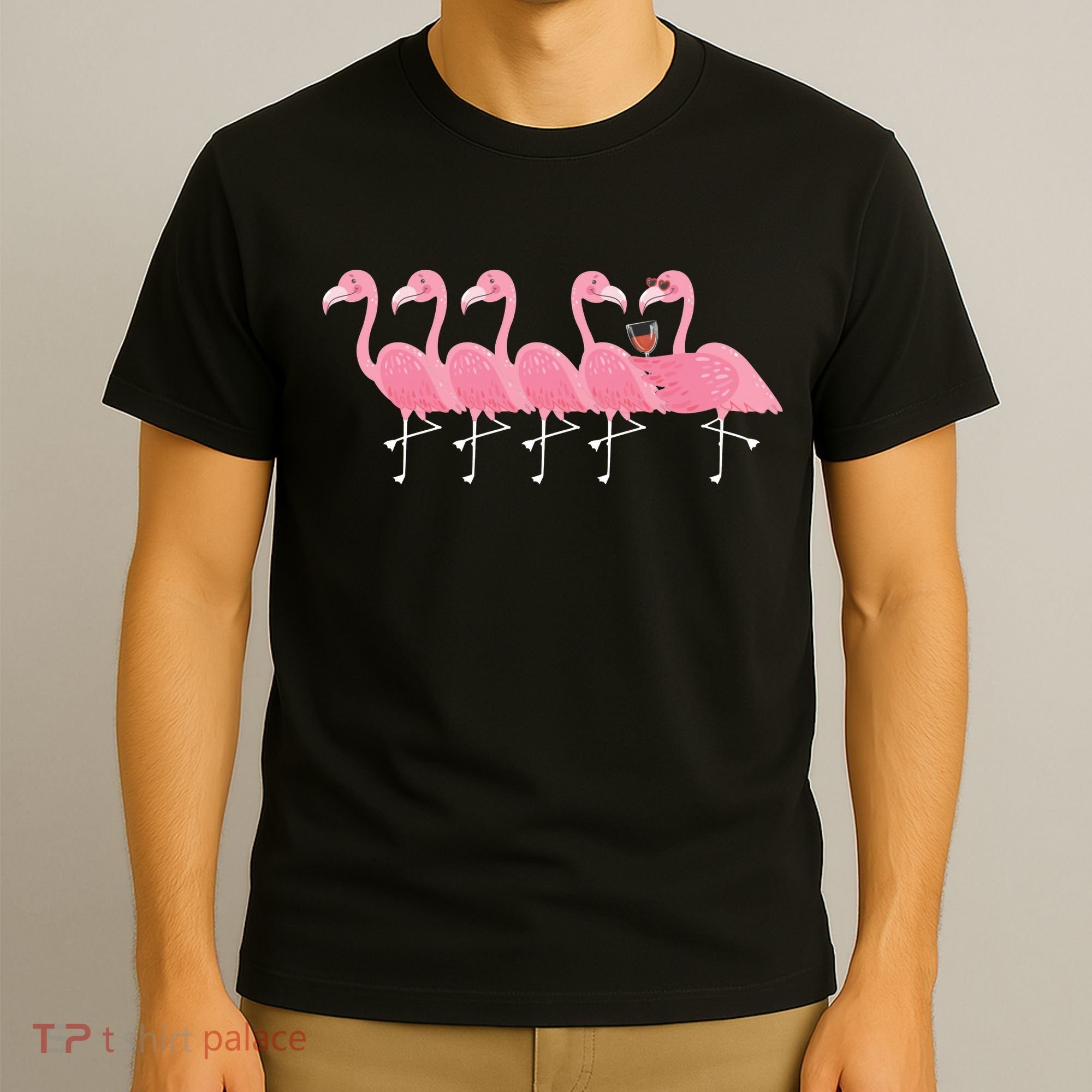 Wine And Flamingo T-Shirt