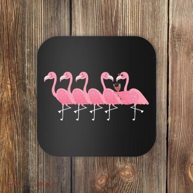 Wine And Flamingo Coaster