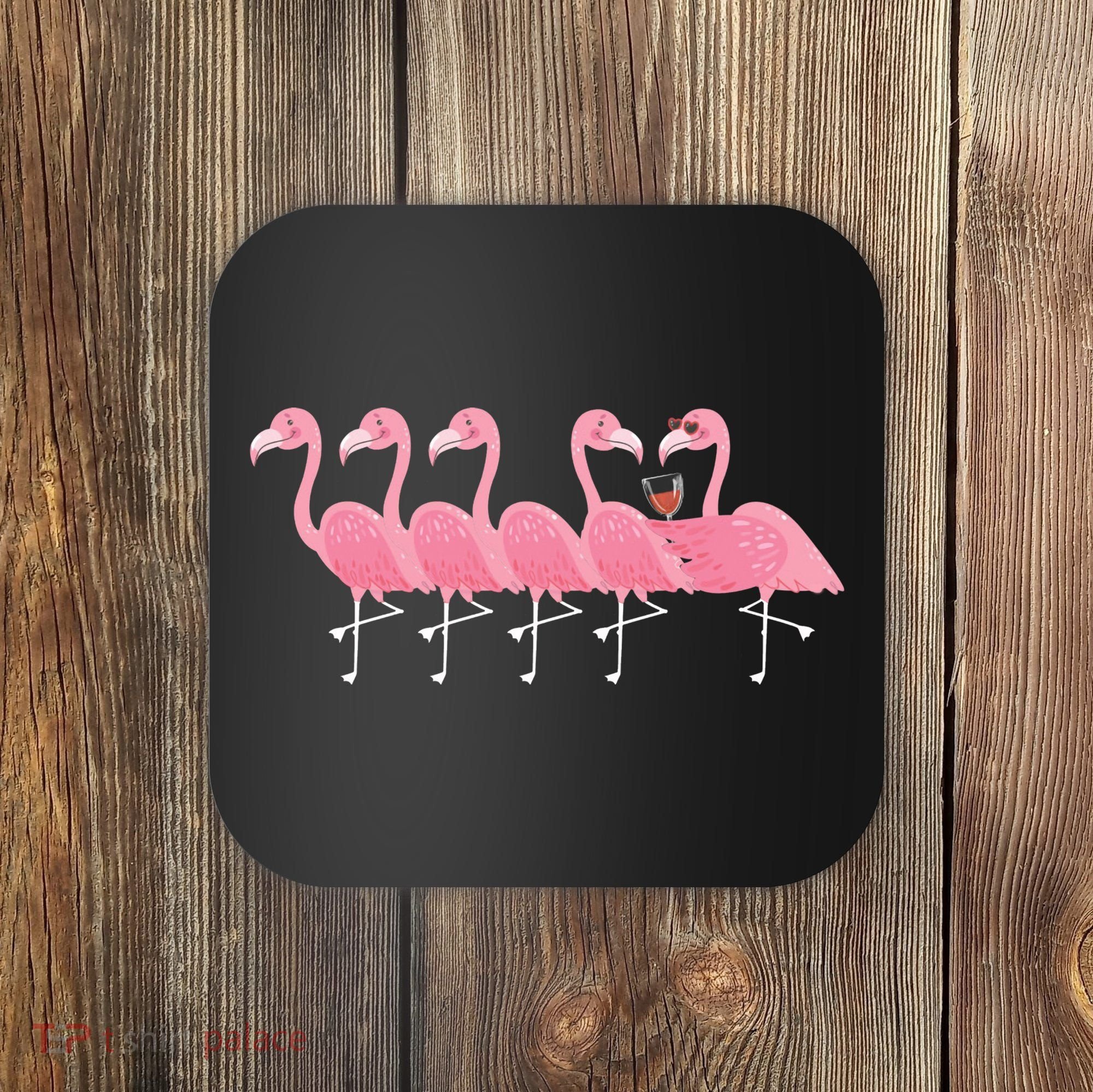 Wine And Flamingo Coaster