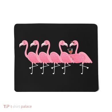 Wine And Flamingo Mousepad