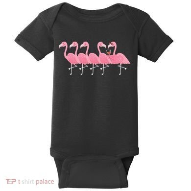 Wine And Flamingo Baby Bodysuit