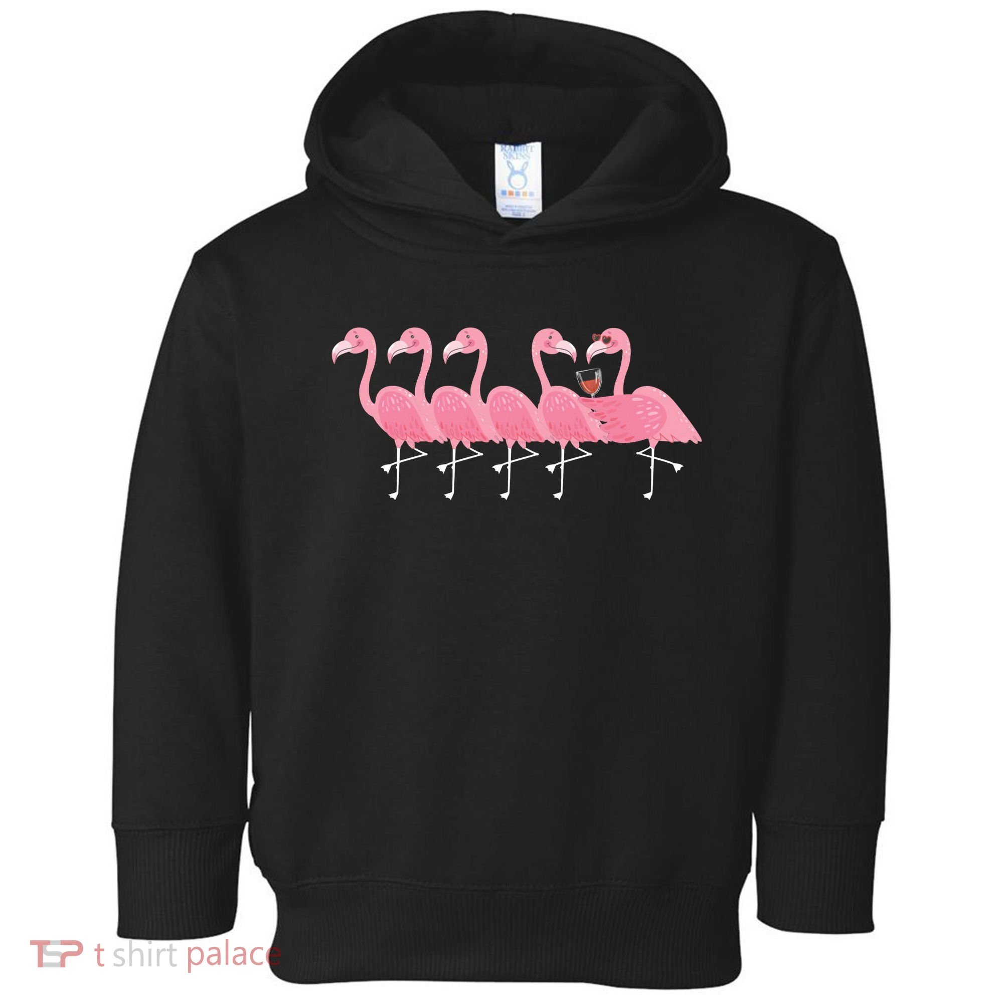 Wine And Flamingo Toddler Hoodie