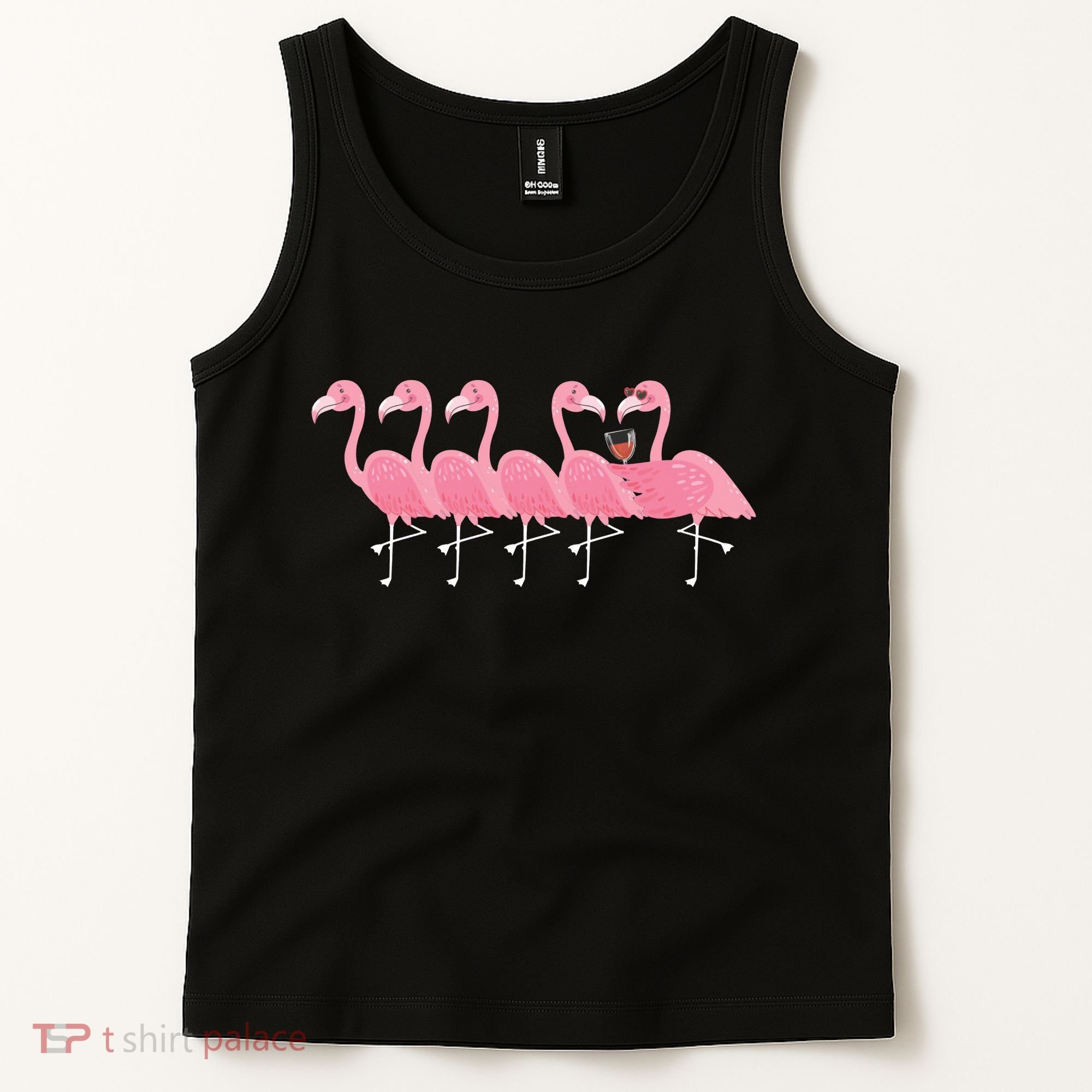 Wine And Flamingo Tank Top