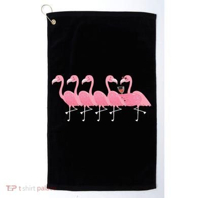 Wine And Flamingo Golf Towel