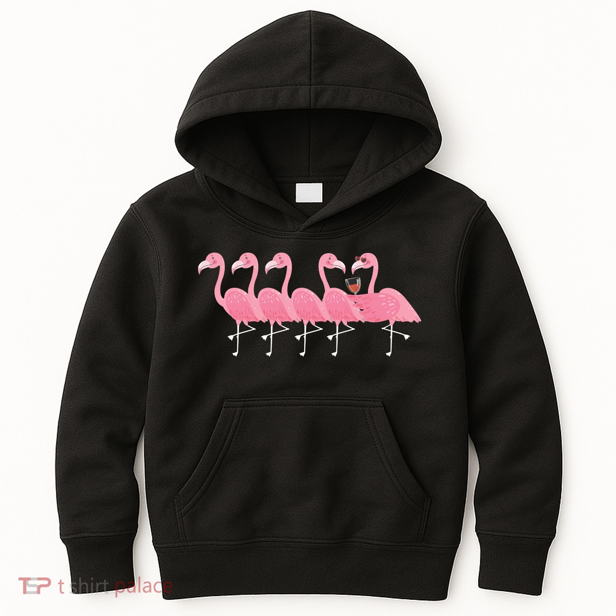 Wine And Flamingo Kids Hoodie